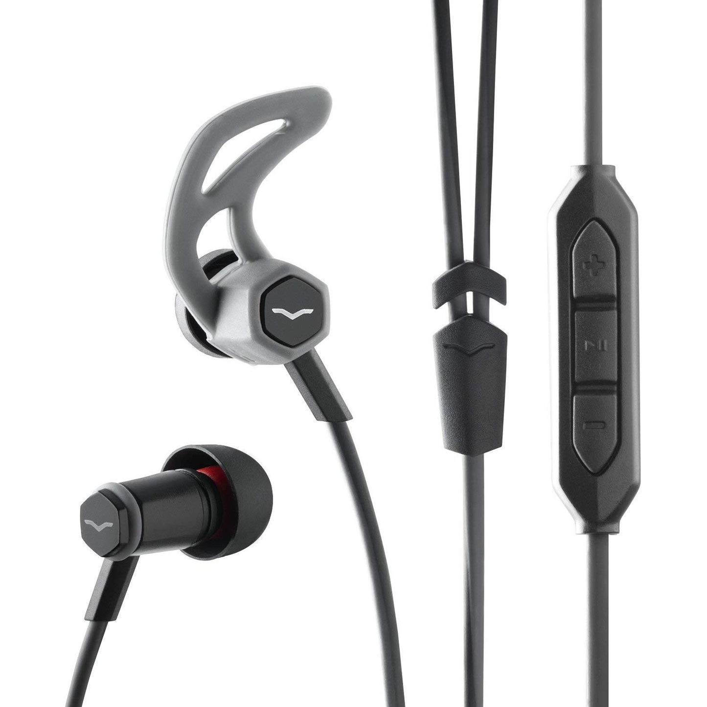 V-MODA Forza In-Ear Hybrid Sport Headphones with 3-Button Remote & Microphone - Apple Devices Black