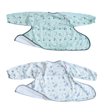 Tidy Tot ®™ Coverall Baby Weaning Bib for Bib & Tray Kit Twin Pack.2 Coverall Baby Feeding Bibs with Sleeves. Attaches to Tray.Catch All Sleeved Bibs.Baby Led Weaning Bibs for Baby.